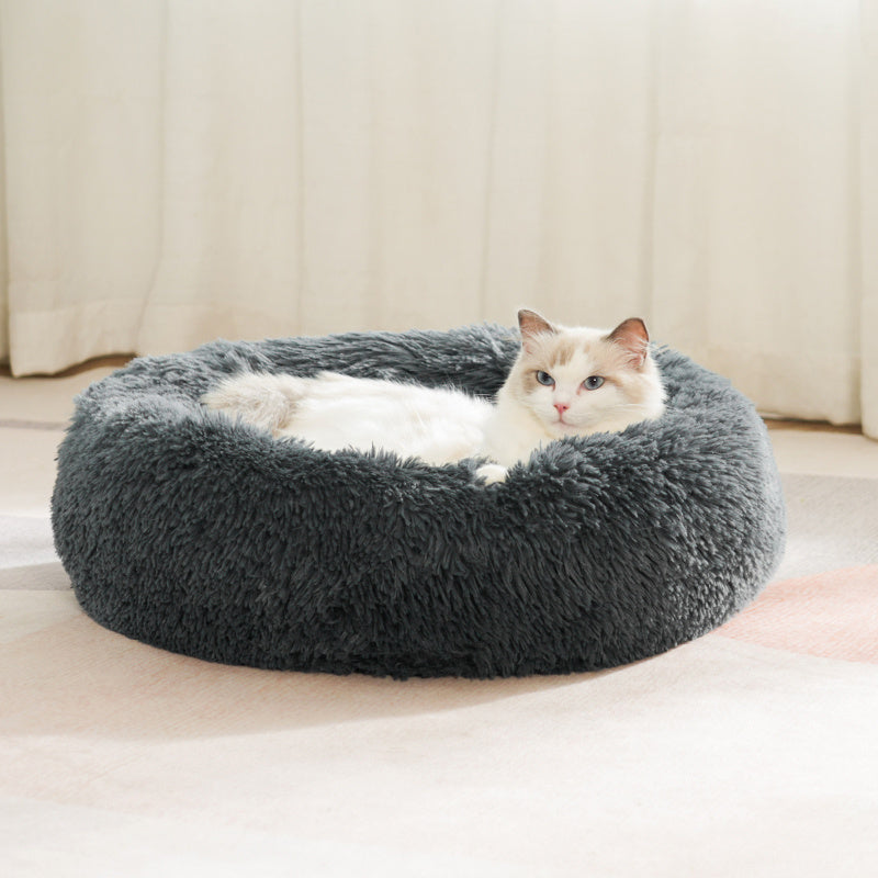 Cozy Circular Cat Bed & Small Dog Nest - Soft Warm Pet Mat with Cushioned, Durable Fiber for all-Season /Outdoor Use, Easy-Clean Bedding for Kittens and Puppies