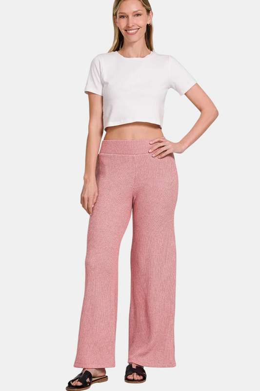 Sweater Boxy Top & Long Pants Set / LT ROSE