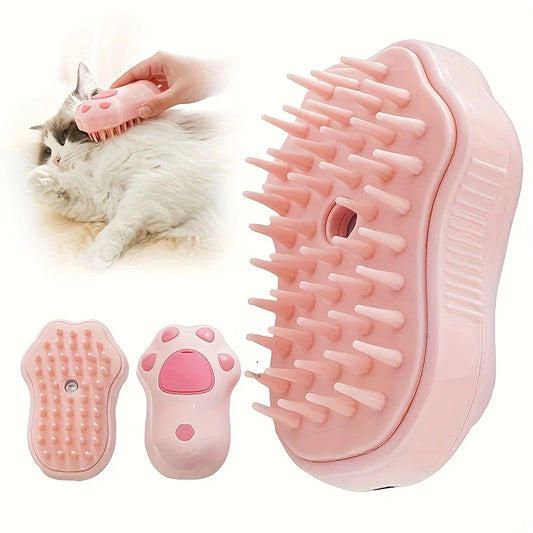 3-in-1 Electric Steam Spray Pet Grooming Brush – Hair Removal Massage Comb for Cats & Dogs - Bdba PK