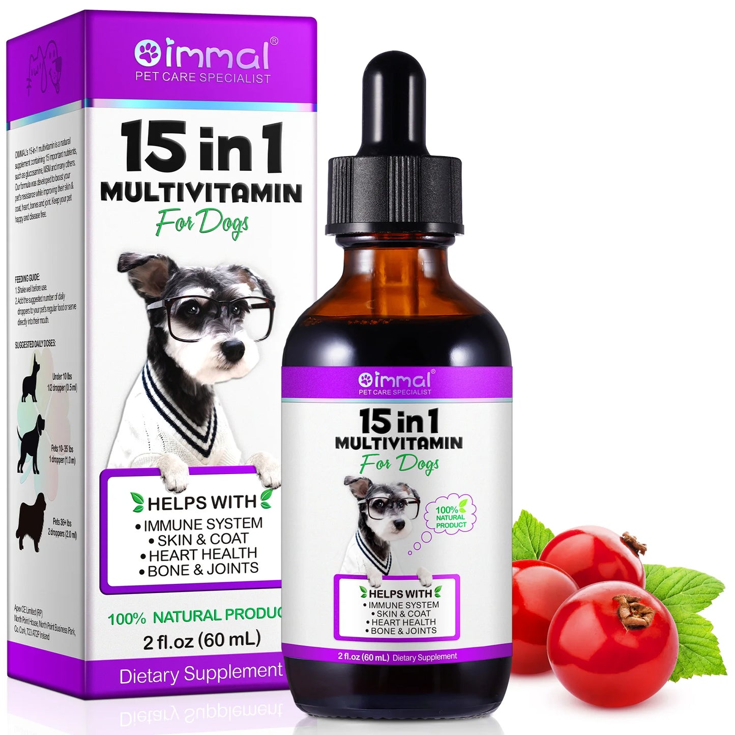 15 in 1 Multivitamin for Dog Helps with Immune System Skin & Coat Health Heart Health Support Bone & Joints Dogs Enjoy The Taste