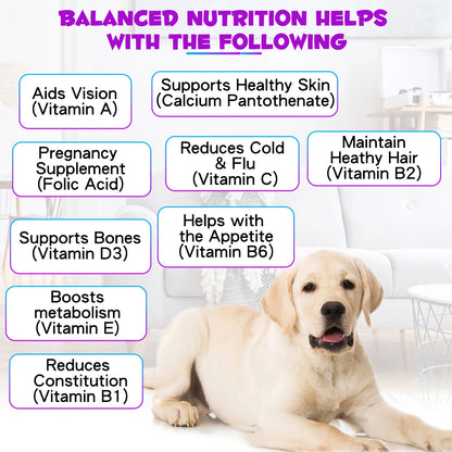 15 in 1 Multivitamin for Dog Helps with Immune System Skin & Coat Health Heart Health Support Bone & Joints Dogs Enjoy The Taste