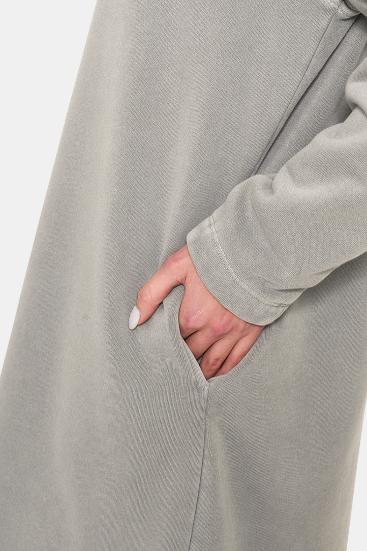 Soft Fleece Pigment Dye Sweatshirt Dress / ASH BLACK