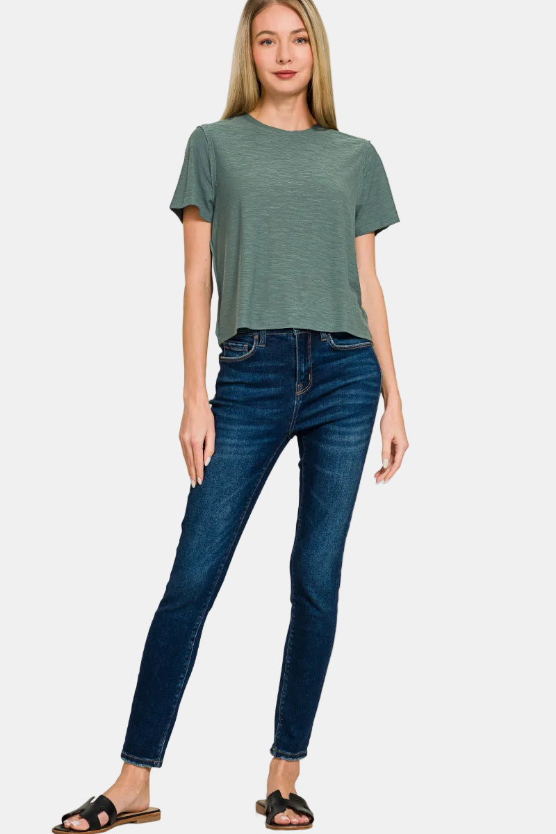Slub Short Sleeve Tee / LT OLIVE