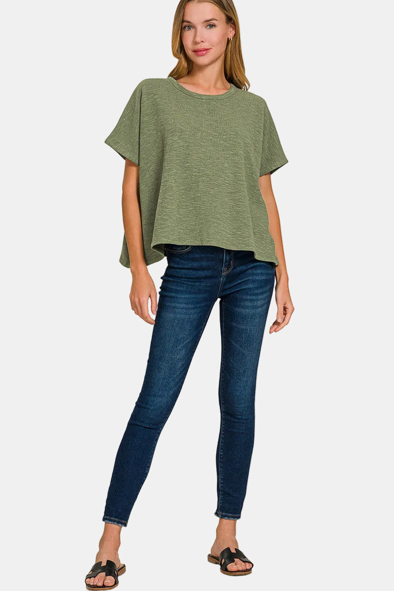Cotton Slub Oversized Tee / ASH JADE