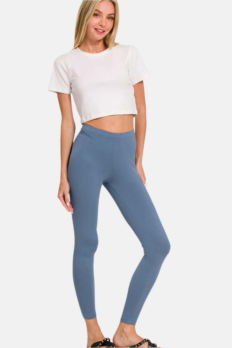 Cotton Round Neck Top & Legging Set / LT NAVY