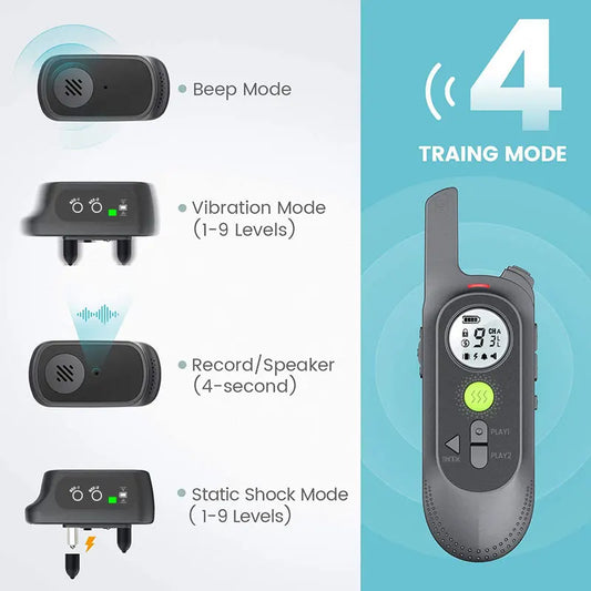 Petedu PS6 Remote Dog Training Collar – Voice Command, Waterproof Shock & Vibration for Large Breeds - Bdba PK