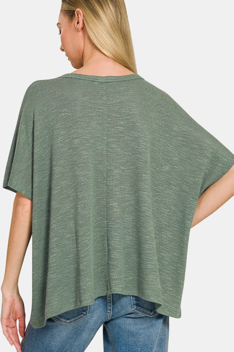 Oversized Slub Hacci Top / WHITE