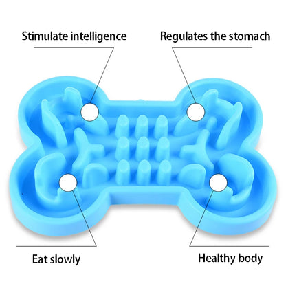 Pet Dog Bowl Healthy Soft rubber Slow Food Feeder Anti-Slip Anti-Gulping Choke travel bowl for Cat dog Food feeding slow feeder