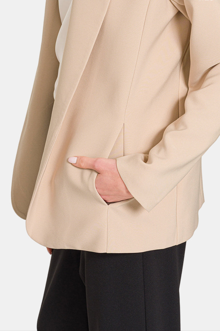 Woven Long Sleeve Blazer With Lining / BURGUNDY