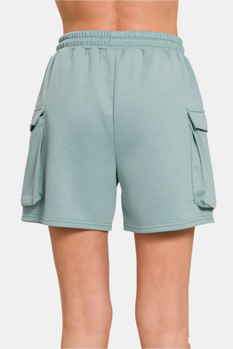 Scuba Thigh Pocket Shorts / BLACK