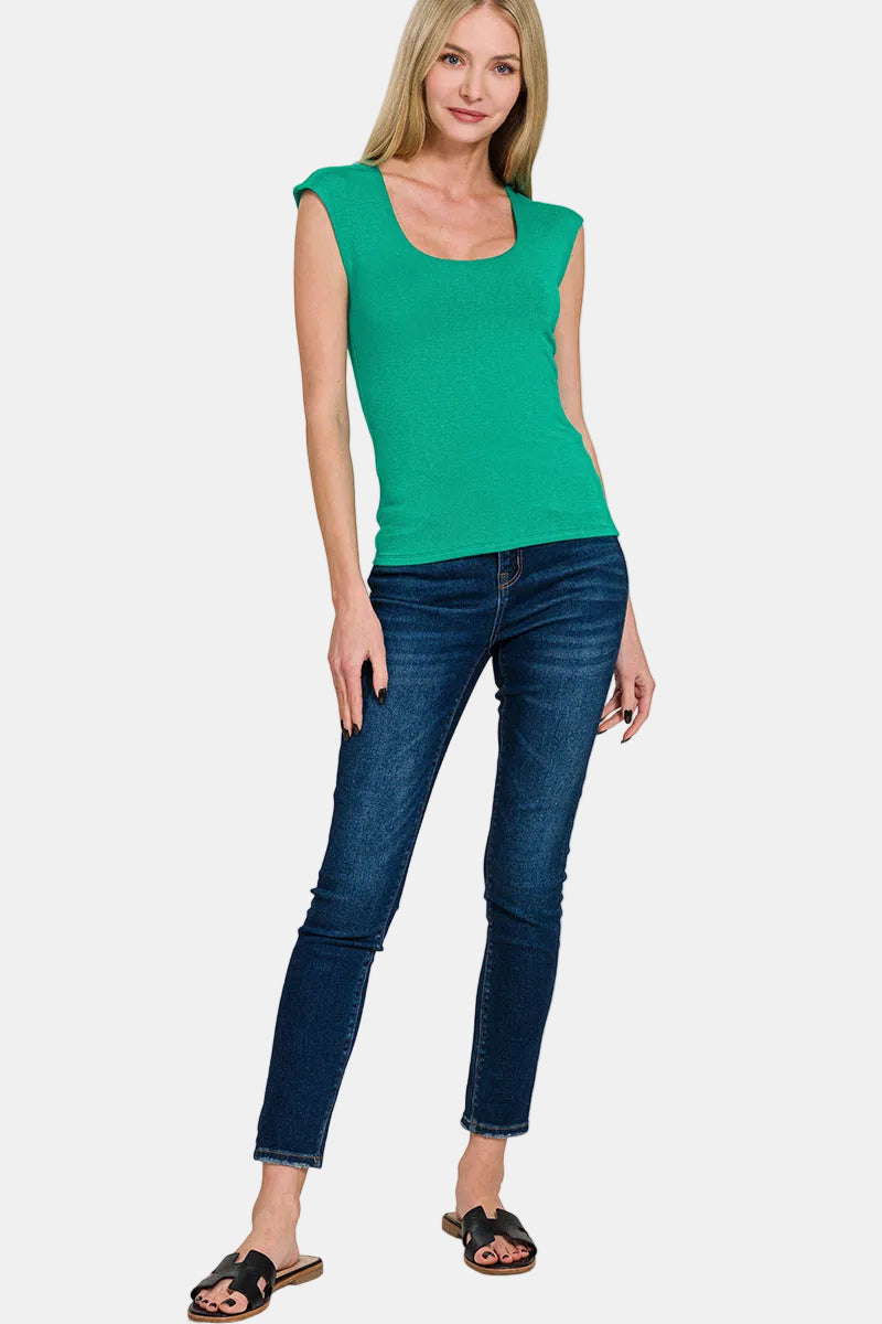 Double Layered Sleeveless Top / BLACK