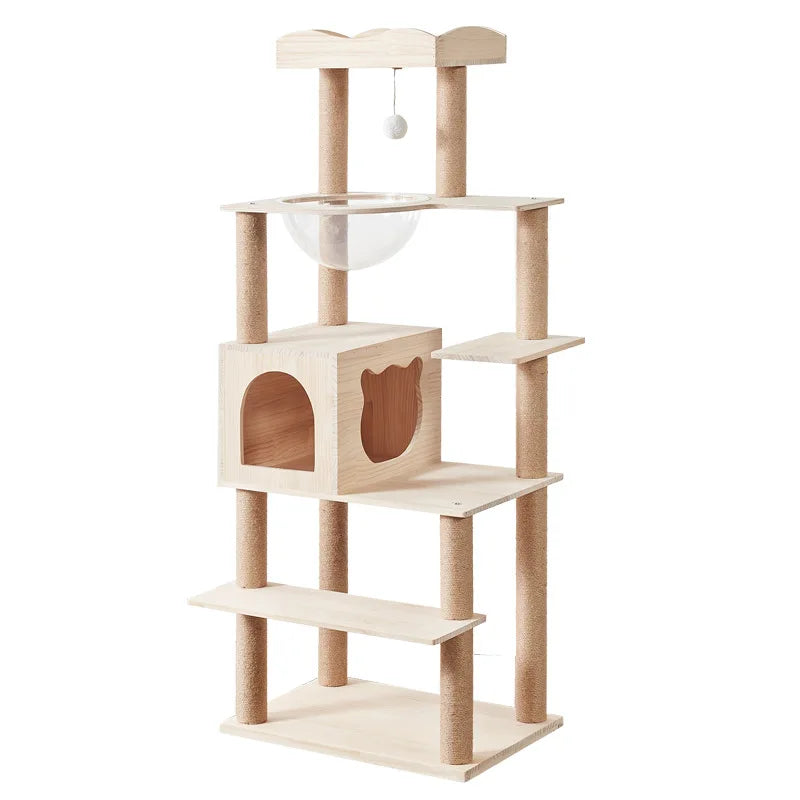 LMM solid wood cat climbing frame integrated luxury large climbing frame cat climbing frame