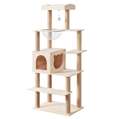 LMM solid wood cat climbing frame integrated luxury large climbing frame cat climbing frame