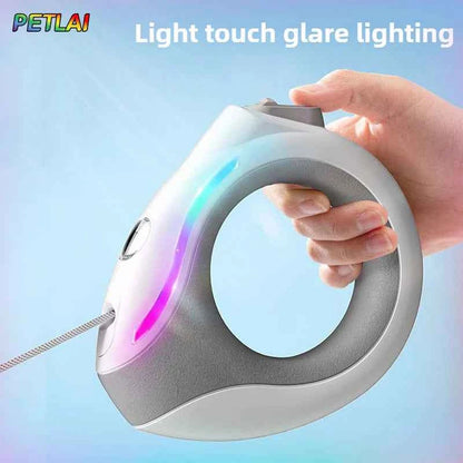 Dog Hands-Free Circular Light-Up Automatic Retractable Leash New Style Colorful Breathing Light Dog Harnesses for Walk at Night