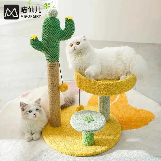 New cactus climbing frame, cat jumping platform, cat toy, hemp mat, scratching post