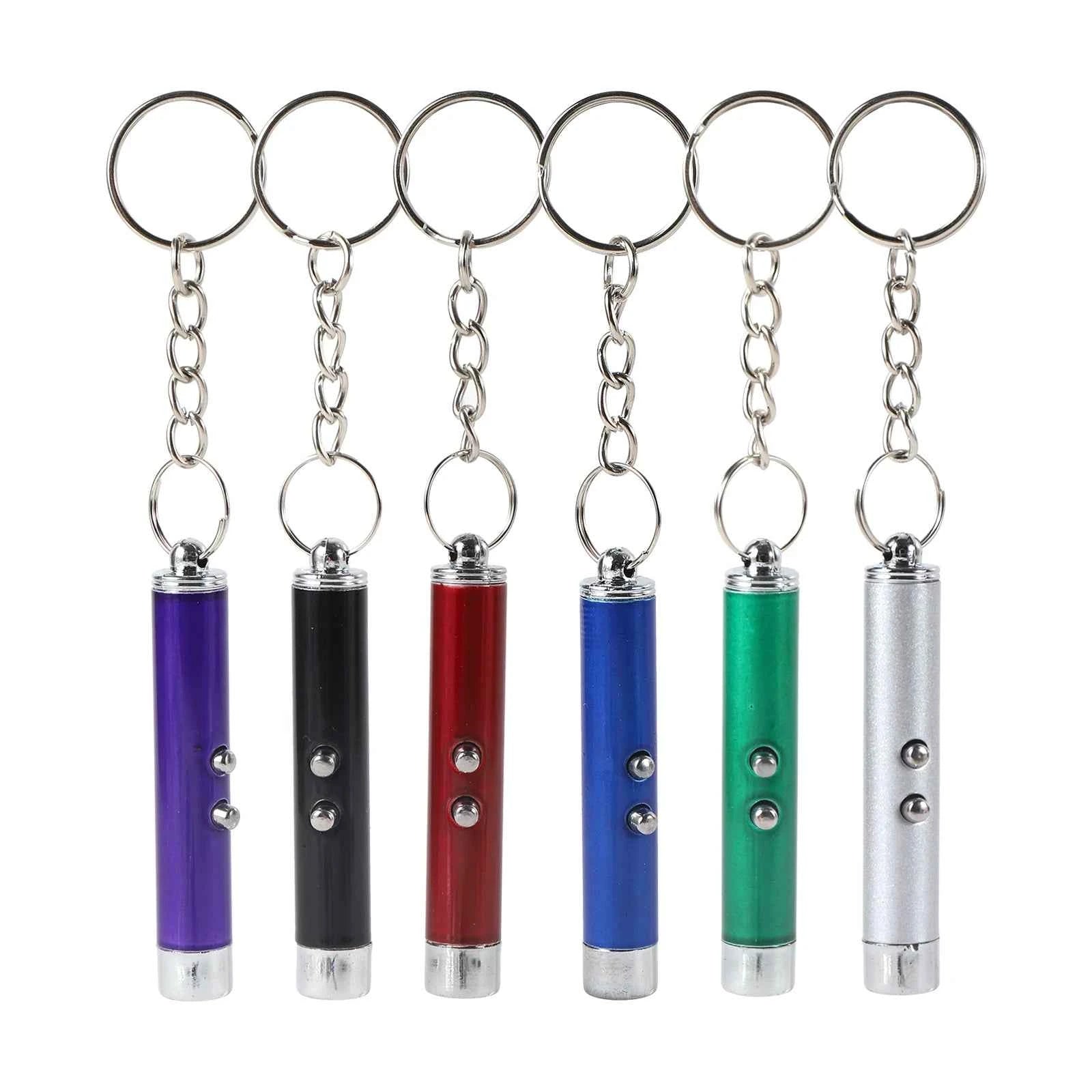 2pcs Laser Pointer Interactive Cat Toy Indoor Cat Fun Stick UV Flashlight LED Keychain Kitten Pet Training Play