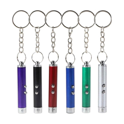 2pcs Laser Pointer Interactive Cat Toy Indoor Cat Fun Stick UV Flashlight LED Keychain Kitten Pet Training Play