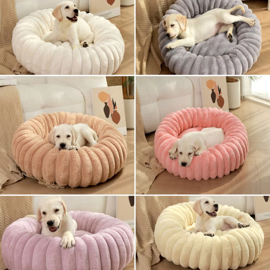 Rabbit Velvet Round Pet Mat – Autumn & Winter Plush Dog Bed for Cats & Small Dogs (40cm) - Bdba PK