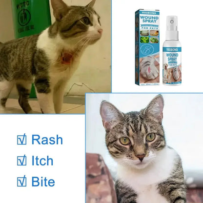 30ml Pets Anti-Itch And Itch Relief Dogs Cat Skin Healthy Care Spray Skin Care Treat Products For Itchy And Sensitive Skin - Bdba PK