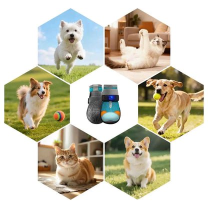 Light Up Dog Shoes Breathable Pet Supplies Doggy Shoes Cat Glowing Boots For Puppy Kitten Summer Outdoor Night Walks Training