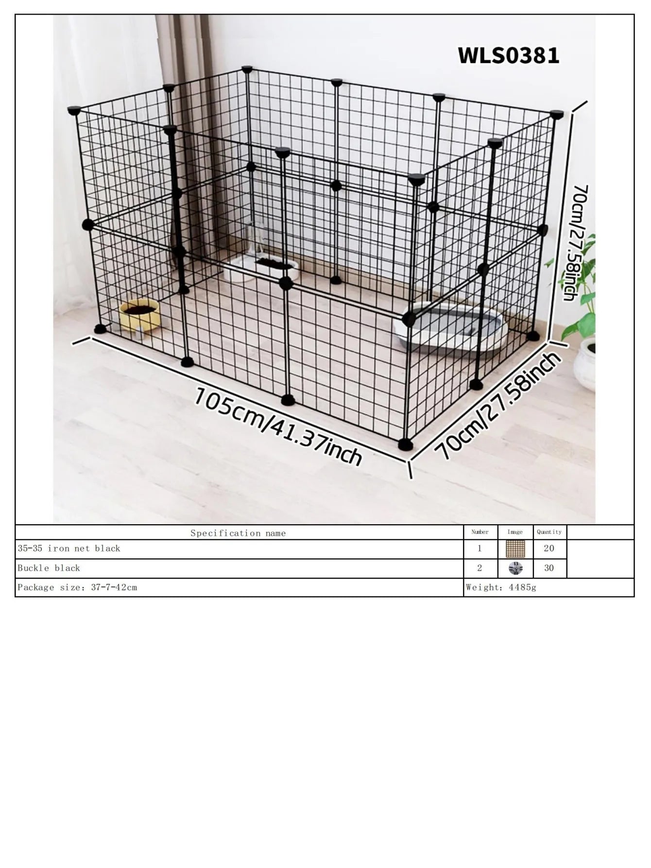 Cat and Dog Pet Fence Indoor Enclosure Freely Combinable Cat Cage Dog Cage Training Isolation Toilet Area for Small and Medium-Sized Dogs