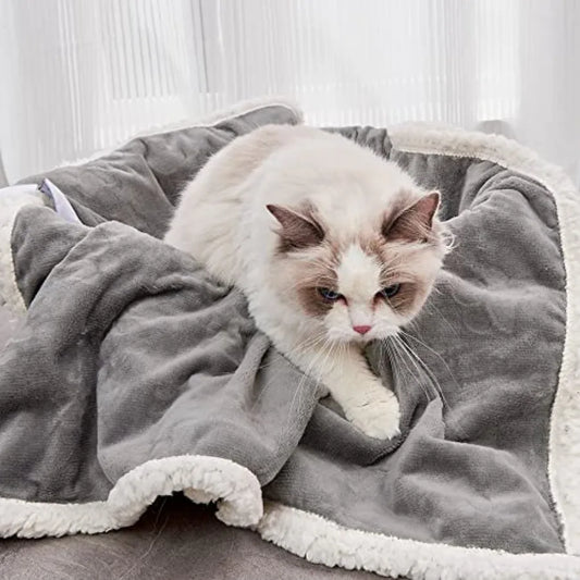 1 Pack 4 Dog Blankets for Small Dogs - 4 pcs Waterproof Dog Blanket Washable - Soft Sherpa Fleece Puppy Blanket for Kitten Dogg