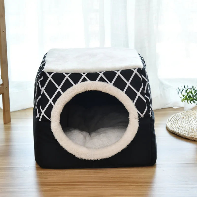 Closed Pet Sleeping House Dogs Cat Bed Suit For Winter Puppy Nest Winter Warm Cat Litter Pet Villa Closed Kennel Pet Supplies