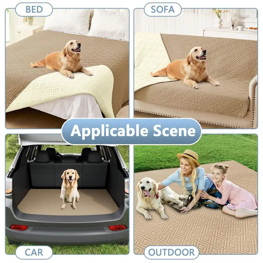 Waterproof Dog Blanket, Soft Pet Bed Blankets, Waterproof Sofa Couch Cover for Dogs Washable, Reversible Pet Couch Covers for So