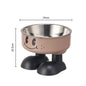 Pet Bowl A smiling face high-legged, fashionable stainless steel large-capacity dog bowl for feeding and water, neck-protectin