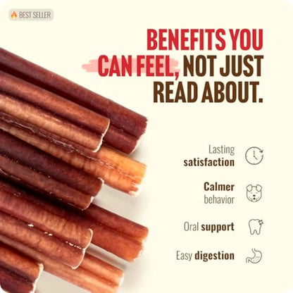 Odor Free Bully Sticks 4 Inch 25 Pack for Small and Medium Dogs - 100% Beef Chews for Pups Non-GMO Grain-Free Fully Digestible