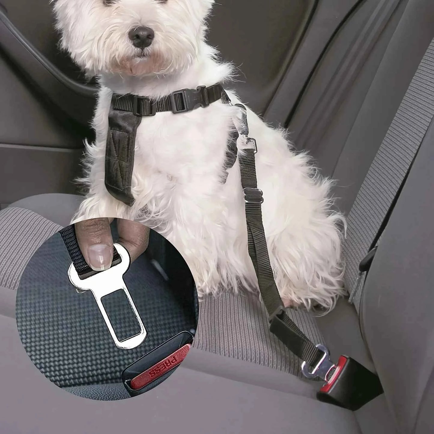 2/4Pcs Metal Pet Seat Belt Adapter Clips, Universal Car Truck Connector for Dog Leash Travel Safety Accessory
