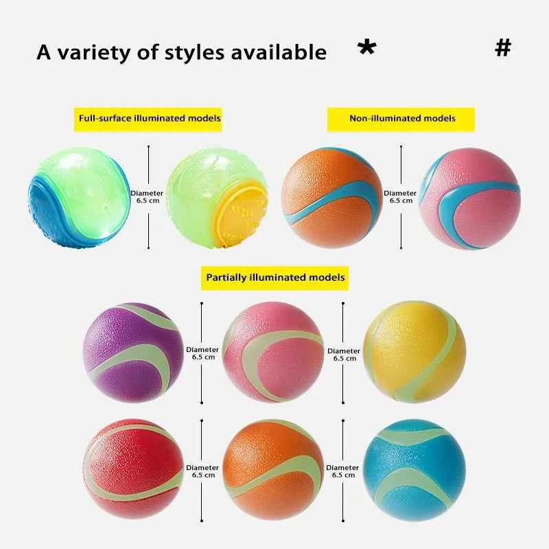 HOOPET Glow Dog Toy Ball Durable Rubber Border Collie Labrador Energy Consumption Puppy Pet Fetch Ball