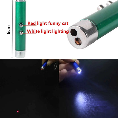 2pcs Laser Pointer Interactive Cat Toy Indoor Cat Fun Stick UV Flashlight LED Keychain Kitten Pet Training Play