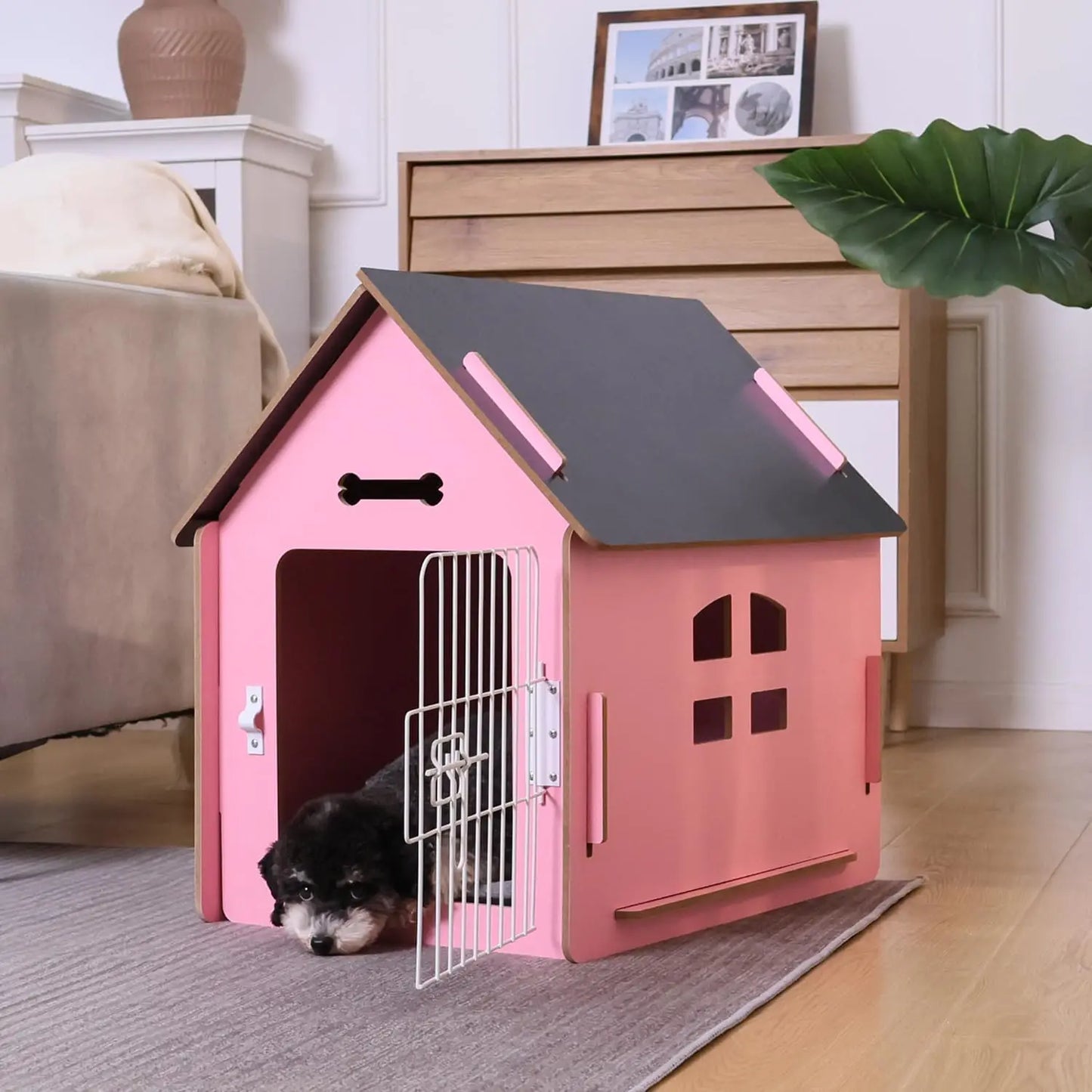 Cosy Wooden Indoor Dog House – Exclusive Condo Bed for Small Dogs, Cats & Small Animals - Bdba PK