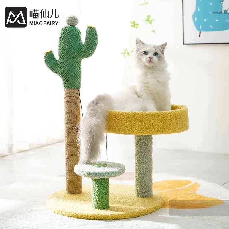 New cactus climbing frame, cat jumping platform, cat toy, hemp mat, scratching post