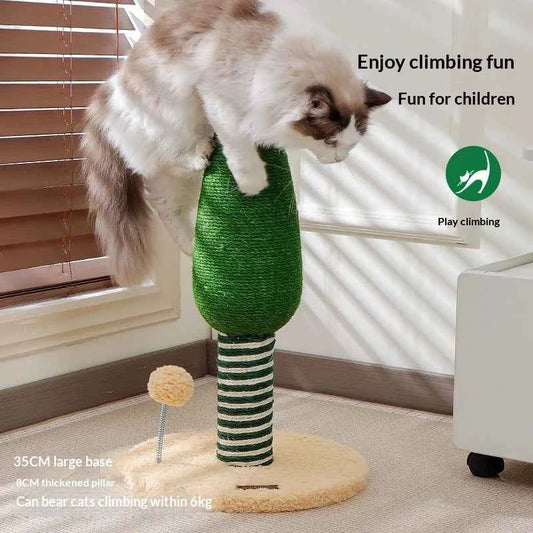 Vertical Sisal Pine Cat Scratching Post Durable No Shedding Bite Resistant Cat Scratcher Home Living Room Bedroom Cat Toys