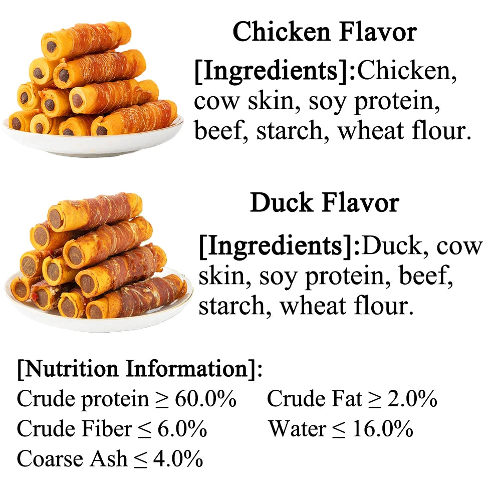 Cowhide Wrapped Duck Dog Treats – High-Protein 3-in-1 Chews for Medium & Large Dogs - Bdba PK