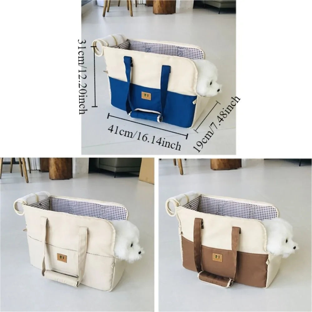 Pet Crossbody Tote Portable Pet Travel Carrier Soft Breathable Dog Car Seat Handheld Non-Slip Cat Carrier Bag Small Dogs Use
