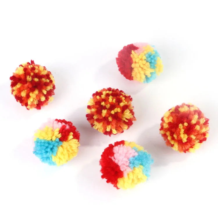 Funny Cat Toys Colorful Woolen Ball Interactive Boredom Relief Kitten Toy Chasing Indoor Playing Plush Balls Pet Supplies
