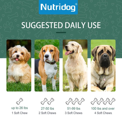 NUTRIDOG Dog Tear Stain Chews Cranberry Vitamins Omega-3 Improve Tear Stains Support Eye Health 120 PCS/Bottle