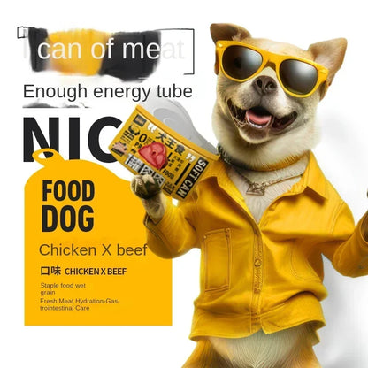 Chicken & Beef Mix Wet Dog Food Snack – Nutrition Supplement Sealed Meat Bag (50g) - Bdba PK