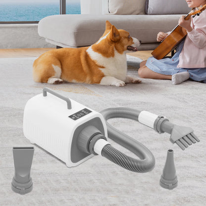 Dog Hair Dryer 120000RPM Dog Grooming Blow Dryer 2100W Pet Grooming Dryer 9 Speed Setting Level for use in Private Homes/Pet Stores/Pet Hospitals