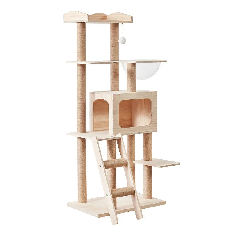 LMM solid wood cat climbing frame integrated luxury large climbing frame cat climbing frame