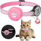 GPS Cat Collar with AirTag Holder, QR ID Tag & Bell – Reflective Anti-Lost Tracker Collar (Pink, Purple, Blue) - Bdba PK