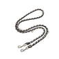 Hand-Knitted Leather Pet Collar Leash Set Multi-Colored Stripe Dog Collar Soft Adjustable Braided Dog Collar with Metal Buckle