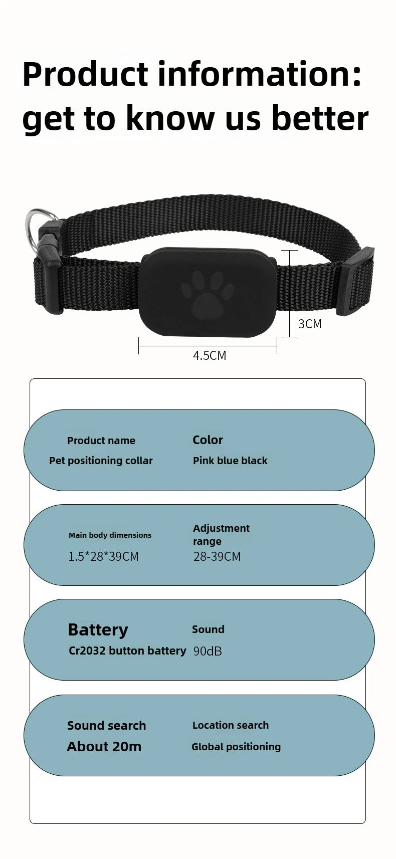 Pet Bluetooth GPS Tracker Dog Mini Tracking Movement Alert Collars Anti Lost Tracker for Cats and Puppies Remote Global Locator