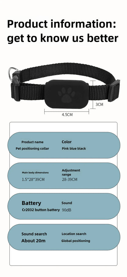 Pet Bluetooth GPS Tracker Dog Mini Tracking Movement Alert Collars Anti Lost Tracker for Cats and Puppies Remote Global Locator