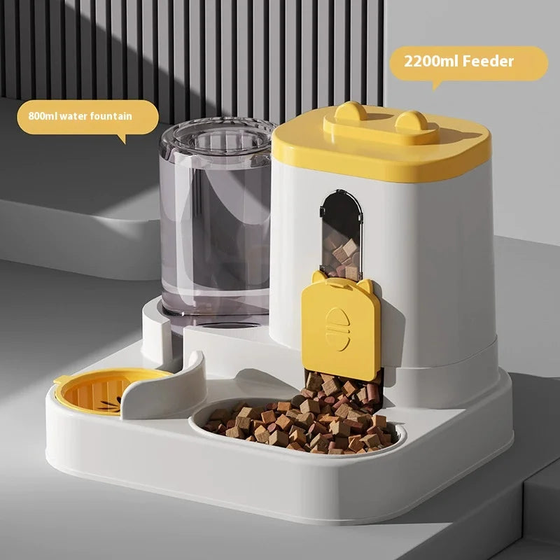 Automatic Pet Feeder & Water Fountain Set – Gravity Feed, Food Grade Plastic for Cats & Dogs - Bdba PK