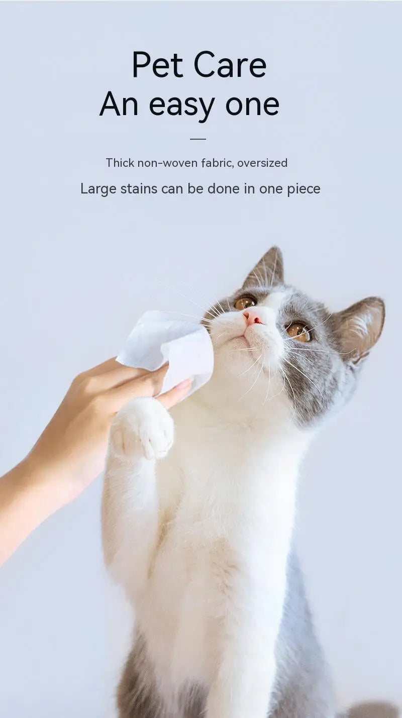 Pet Cleaning Towels, Cats and Dogs Body Eye and Ear Disinfection Hygiene Care Tear Stains Wet Wipes Portable Deodorant Cleaning - Bdba PK