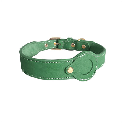Leather Collar Locator Collar Pet Dog Collar Tracking Full Grain Cowhide Detachable